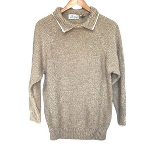 𝅺VINTAGE Ricki chunky knit collar sweater size medium